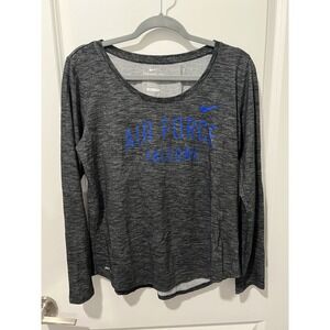 ✨Air Force Falcons Nike Dri-Fit Long Sleeve Shirt Women's Gray/Heather Blue Logo